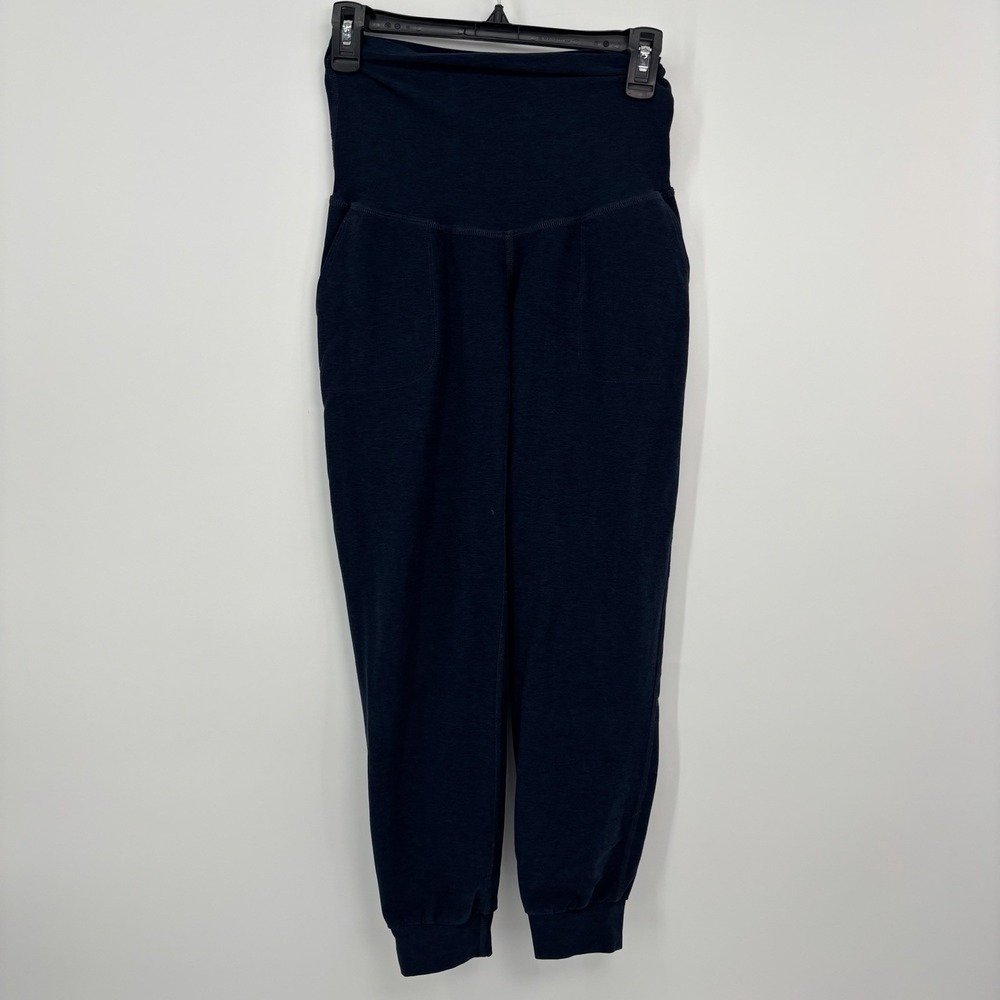 Beyond Yoga Beyond the Bump Maternity Jogger Pants Spacedye Navy Blue Size XS